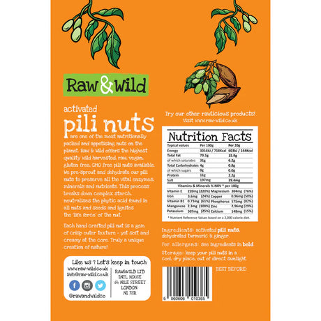 Activated Turmeric & Ginger Pili Nuts - 70g