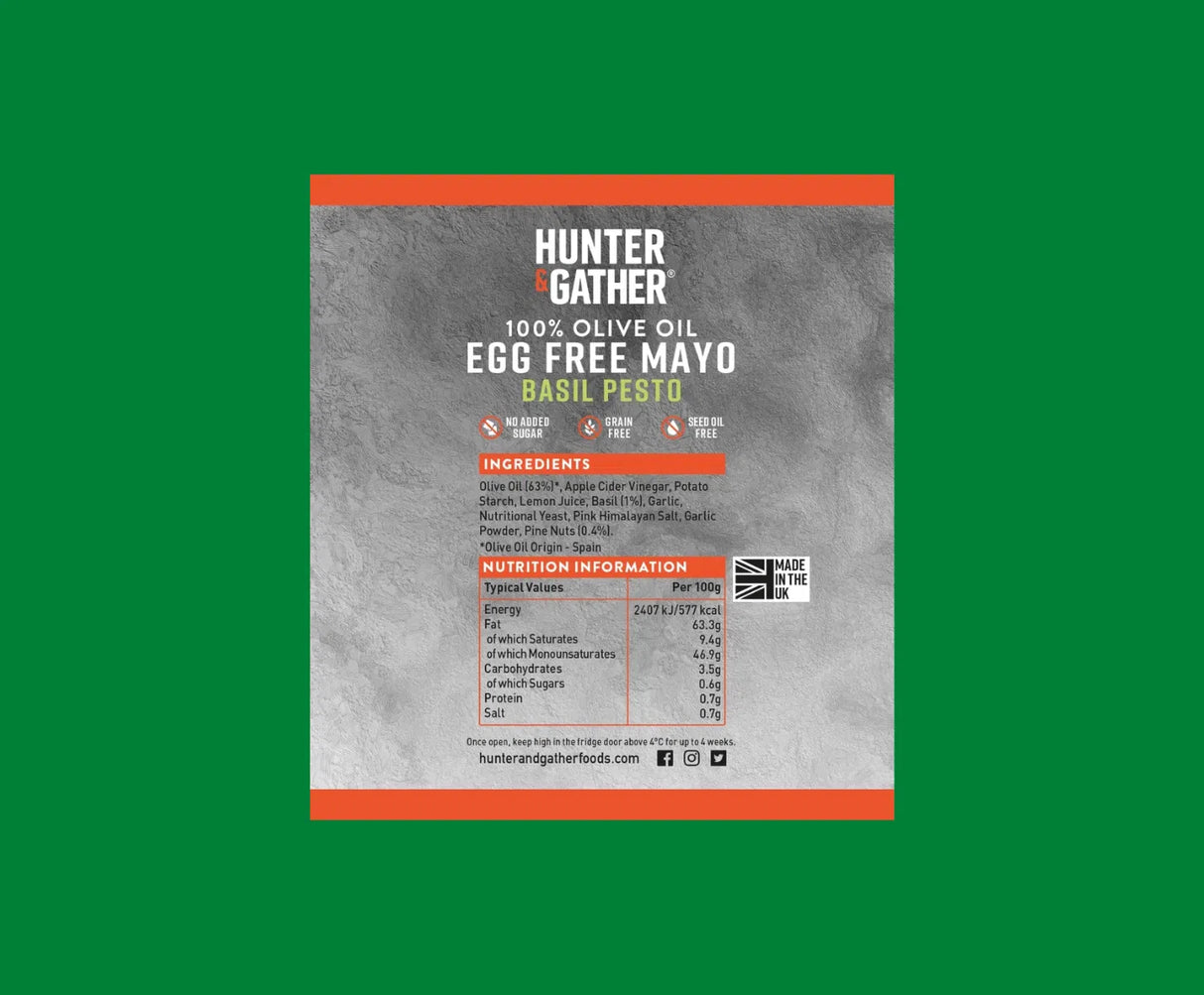 Hunter & Gather Basil Pesto Egg Free Mayo 250g