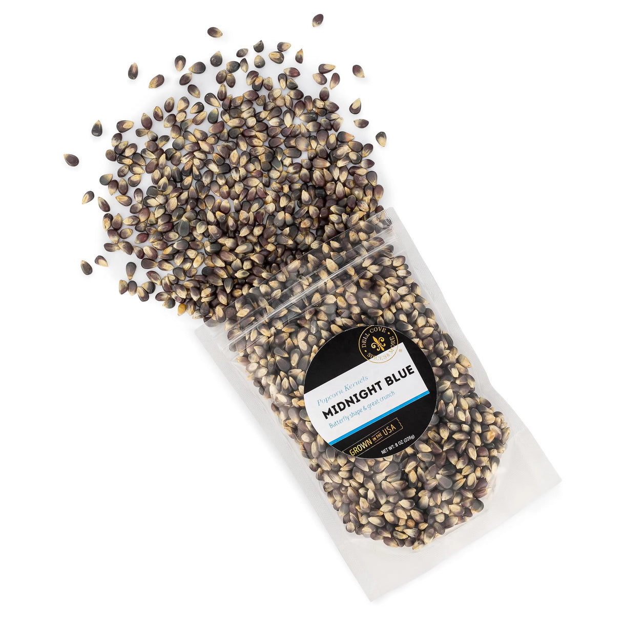 Midnight Blue Popcorn - Blue Popping Corn Kernels: 8oz.