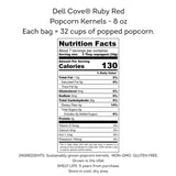 Ruby Red Popcorn Kernels - Hulless Popcorn: 8 Oz. Bag