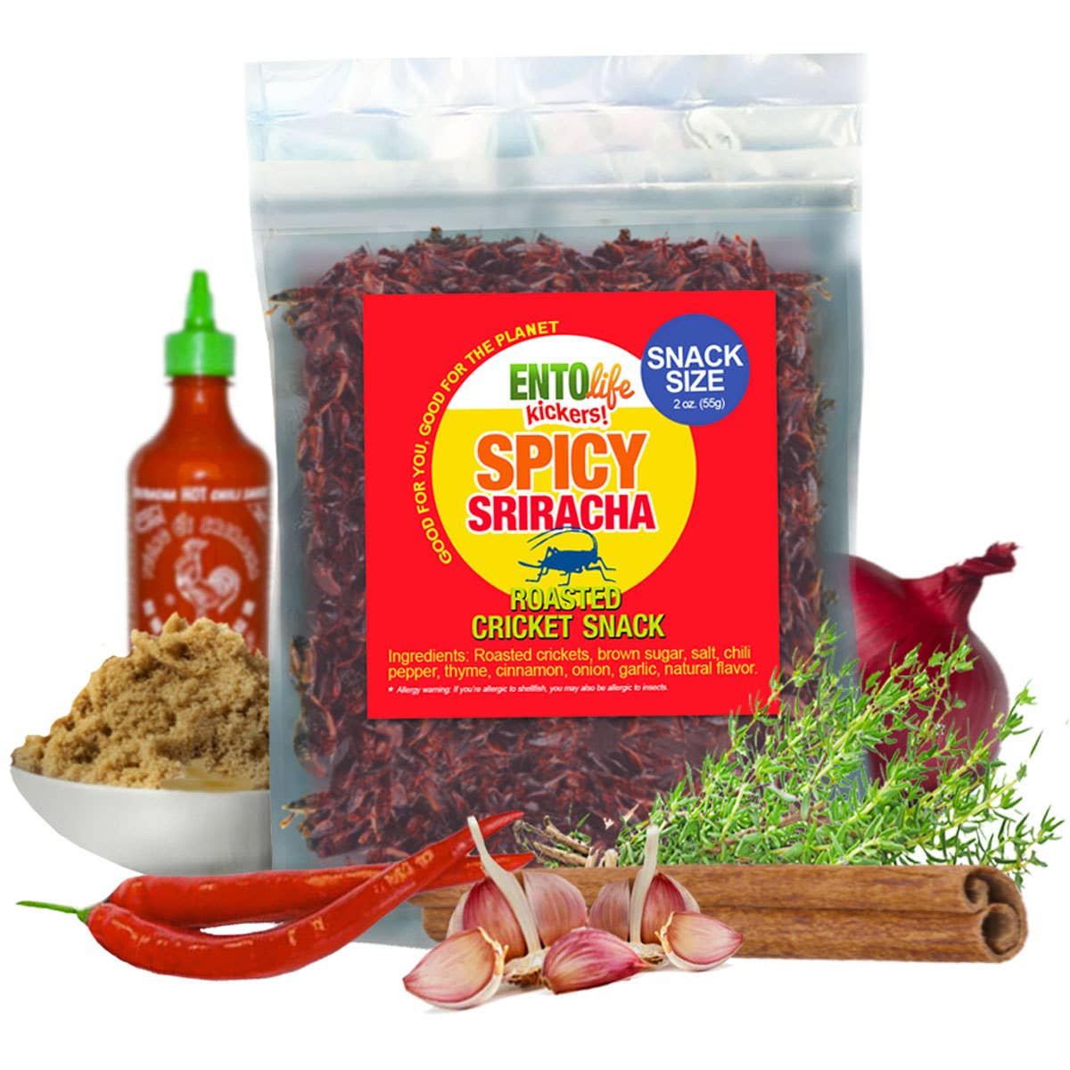 Sriracha Cricket Snacks: 55 Gram Snack Size