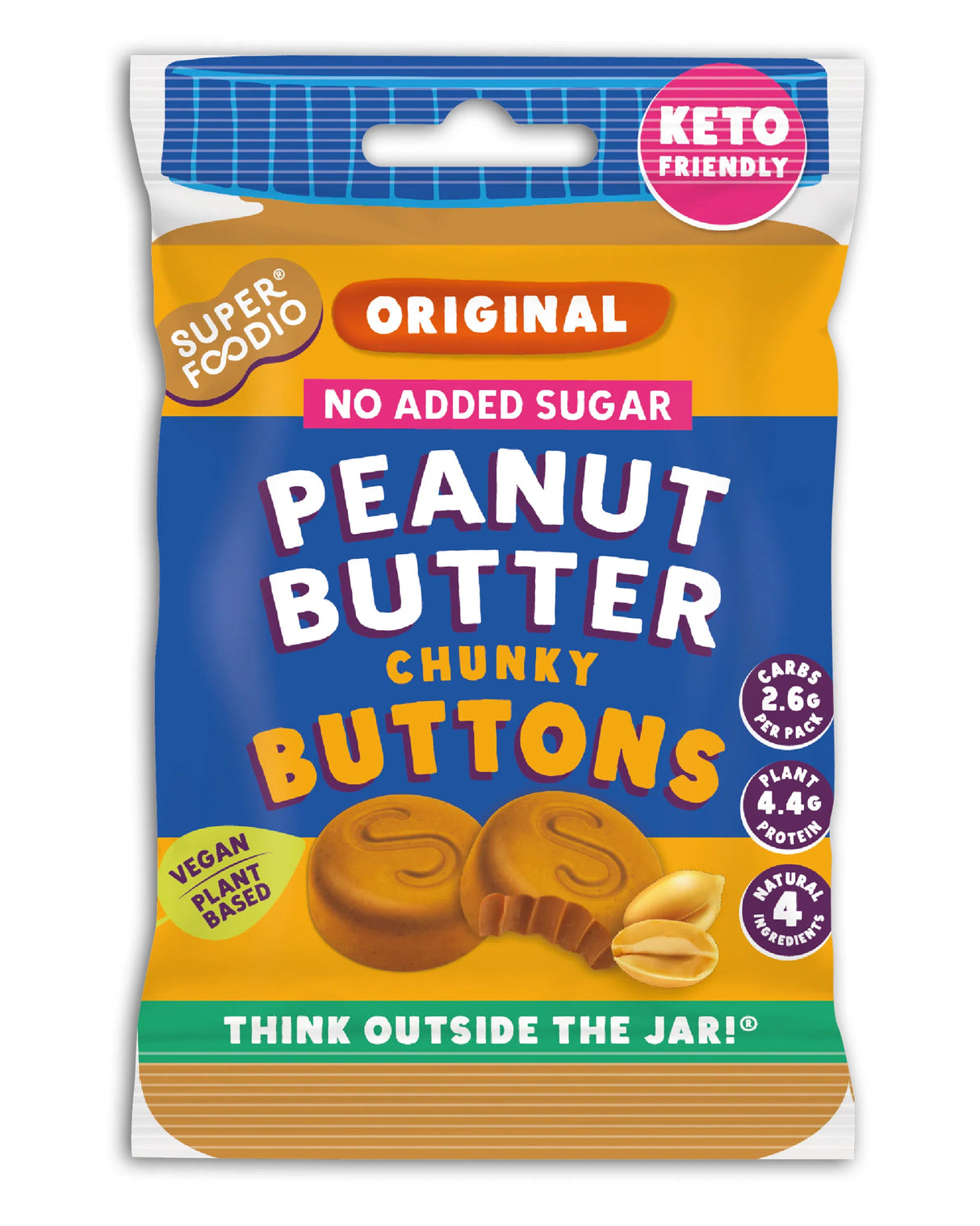 Superfoodio Peanut Butter Buttons - No Added Sugar