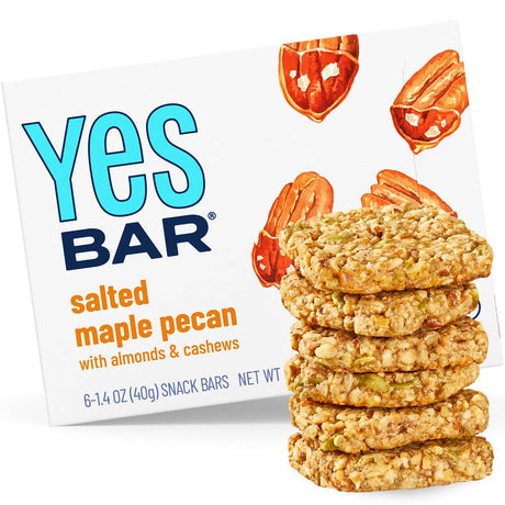 YES Bar® Salted Maple Pecan - Gourmet Plant-Based Snack Bar - Individual Bar